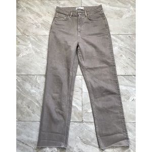 Zara HW Kick Premium Taupe Jeans